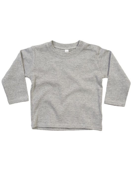 Babybugz BZ11 Baby Long Sleeve T - Heather Grey Melange