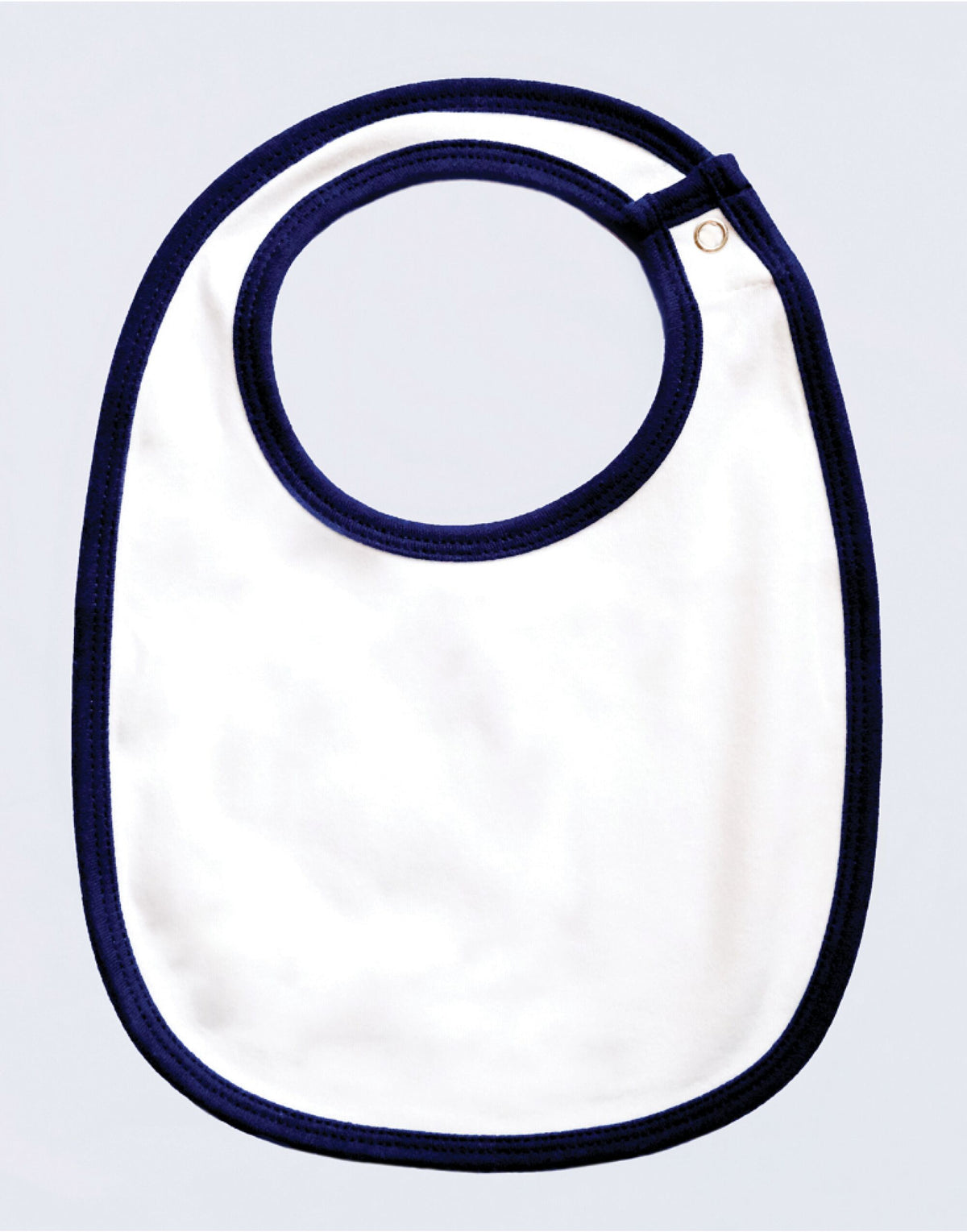 Babybugz BZ59 Baby Single Layer Bib - White/Nautical Navy