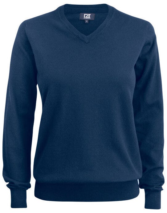 Cutter & Buck CB355419 C&B Ladies Oakville V-Neck Sweater - Dark Navy