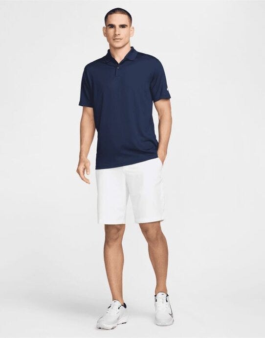 Nike DH0824 Dri-FIT Victory Solid Polo - Obsidian/White