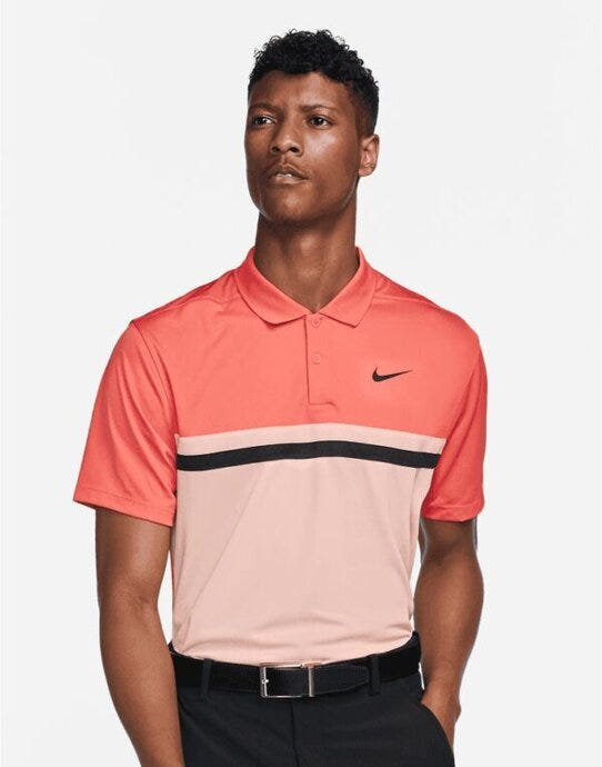 Nike DH0845 Dri-FIT Victory Colourblock Polo - Magic Ember/Arctic Orange/Black