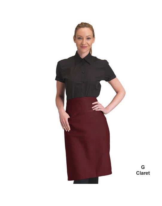 Dennys DP110 Recycled Waist Apron W Pocket - Claret