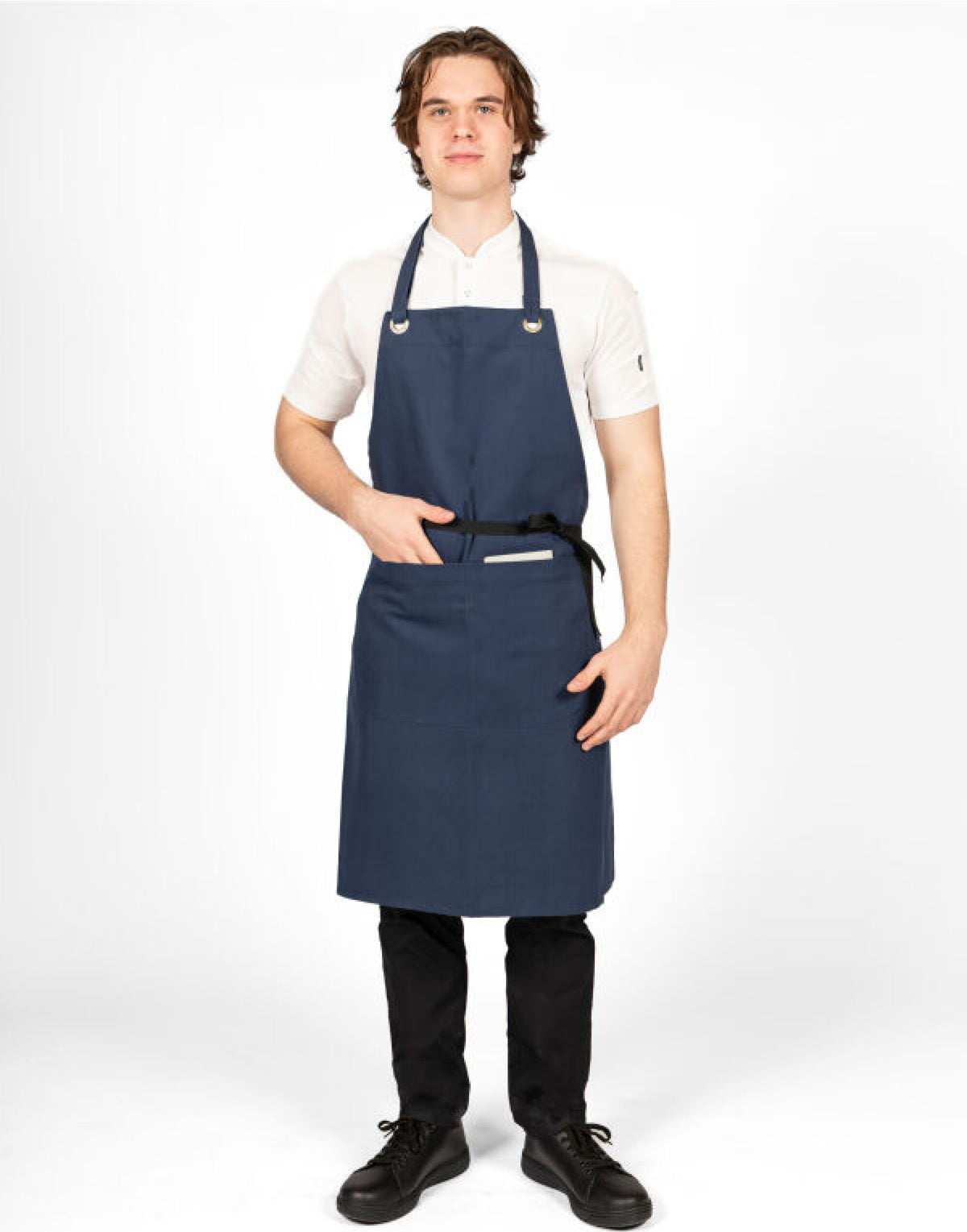 Dennys DP114 Joseph Alan Canvas Bib Apron With Pocket - Navy