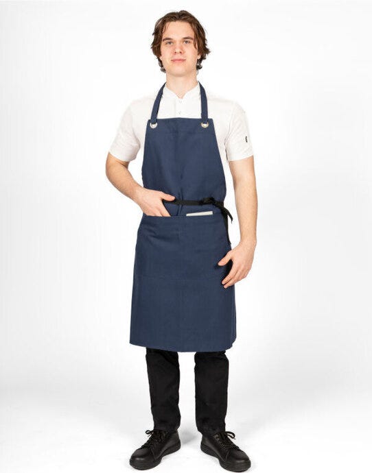 Dennys DP114 Joseph Alan Canvas Bib Apron With Pocket - Navy