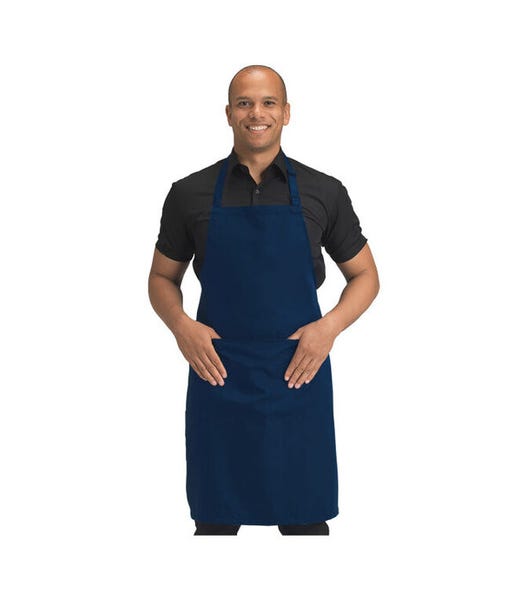 Dennys DP210 Navy plain Recycled Bib Apron with Pocket