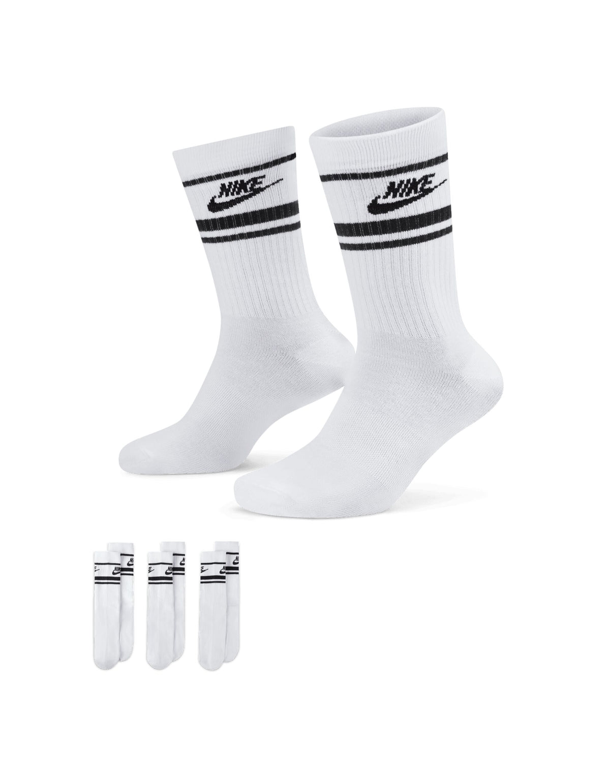 Nike DX5089 Everyday Crew Socks Stripes (3 PR) - White/Black