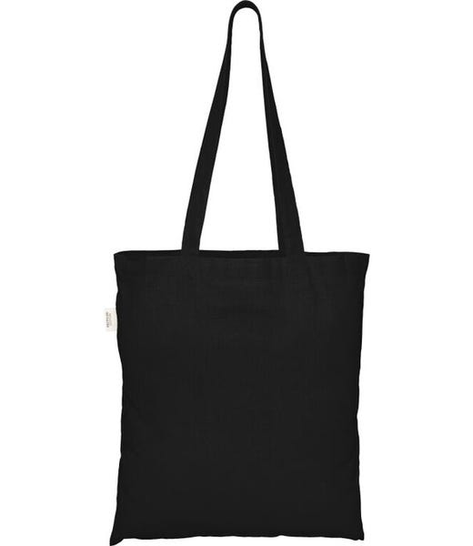 EcoTote ECO001 Black plain Recycled Cotton Blend Tote