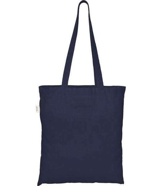 EcoTote ECO001 Navy plain Recycled Cotton Blend Tote