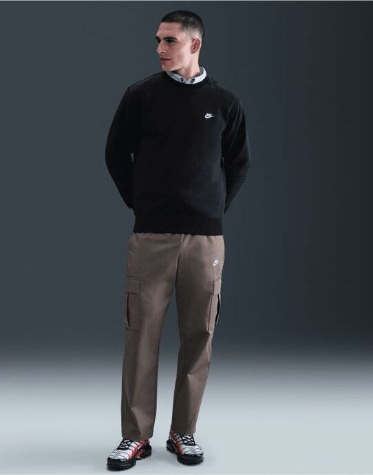 Nike FN3886 Club BB Crew Sweat - Black/White
