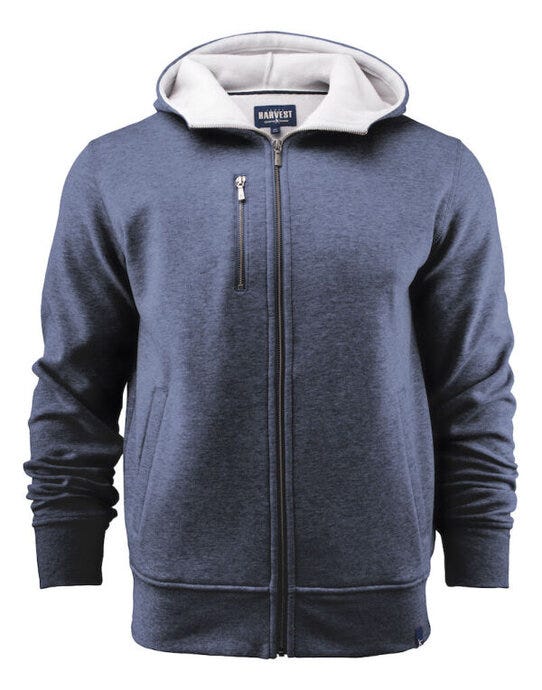 James Harvest HAR2111033 Parkwick Full Zip Hood - Dark Blue Melange