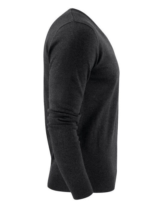 James Harvest HAR2112507 Ashland V-Neck Knit Sweat - Anthracite Melange