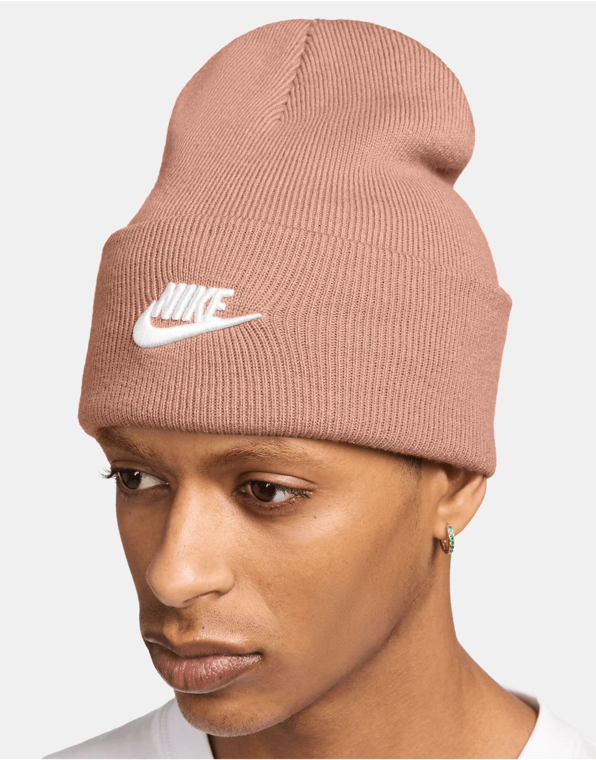 Nike HF0186 Peak Beanie - Rose Gold/White