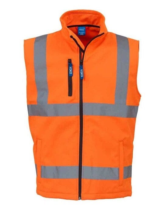 Yoko HV006 Hi Vis Softshell Bodywarmer - Hi Vis Orange