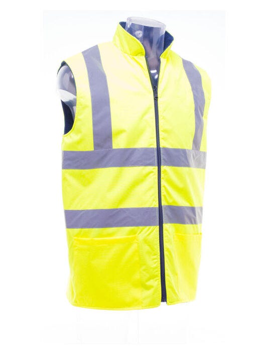 Yoko HV008F Hi-Vis Reversible Fleece Vest - Hi-Vis Yellow