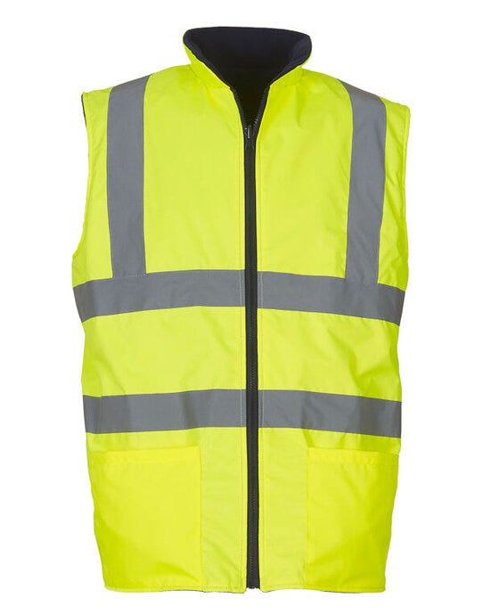 Yoko HV008F Hi-Vis Reversible Fleece Vest - Hi-Vis Yellow
