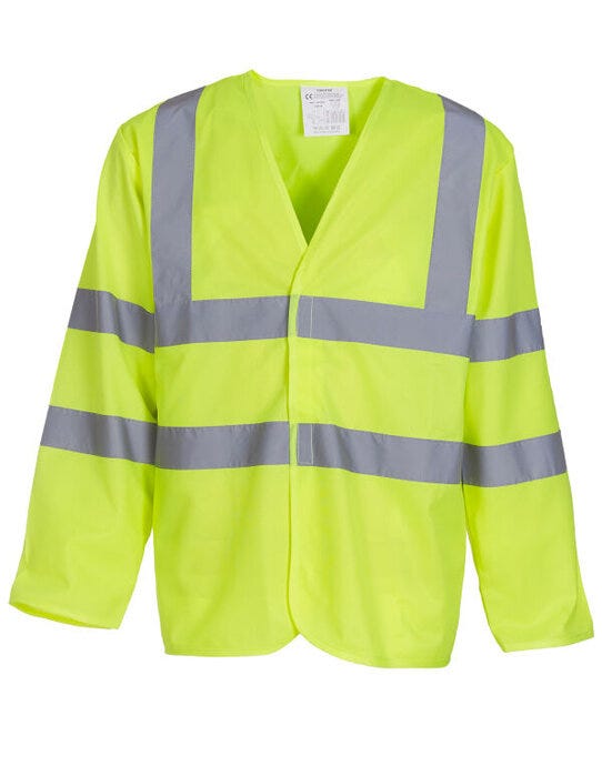 Yoko HVJ200 Hi-Vis Long Sleeve Vest - Hi-Vis Yellow