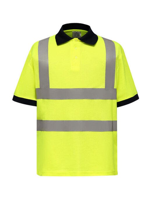 Yoko HVJ210-3M Hi-Vis Short Sleeve Polo Shirt - Hi-Vis Yellow