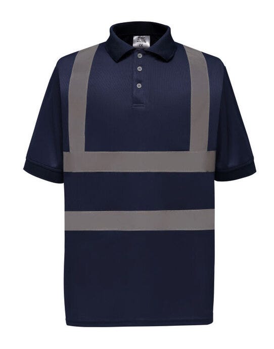 Yoko HVJ210-3M Hi-Vis Short Sleeve Polo Shirt - Navy