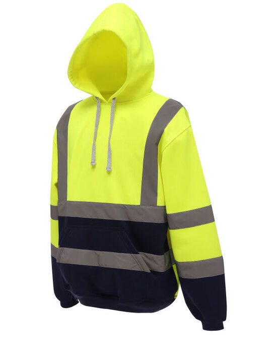 Yoko HVK05 Hi-VIs Hoodie - Hi-Vis Yellow/Navy