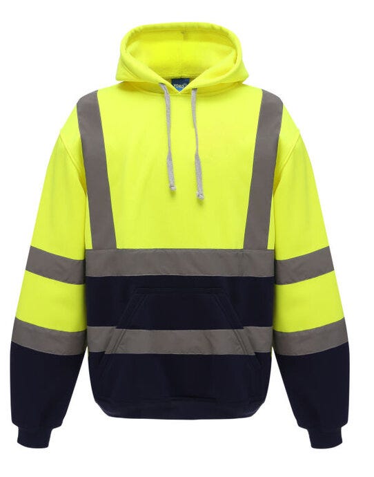 Yoko HVK05 Hi-VIs Hoodie - Hi-Vis Yellow/Navy