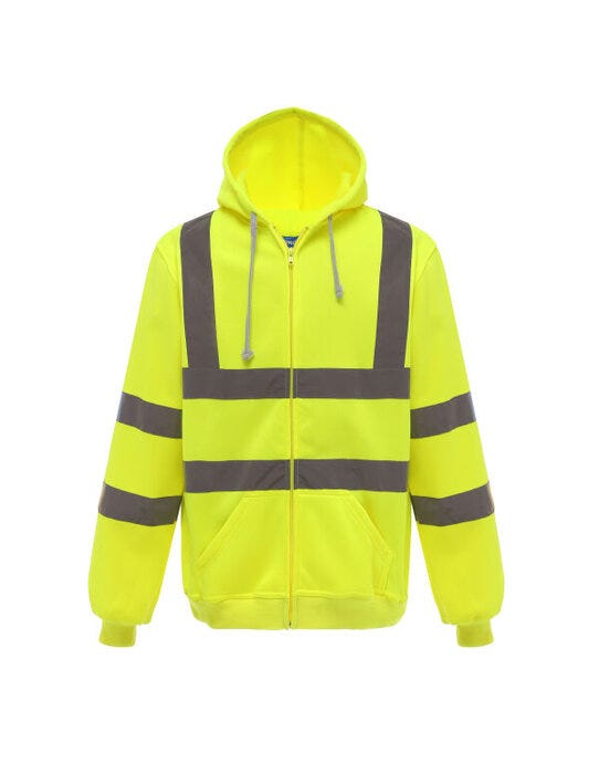 Yoko HVK07 Hi Vis Zipped Hoodie - Hi-Vis Yellow
