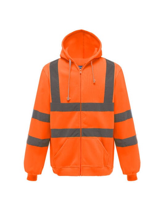 Yoko HVK07 Hi Vis Zipped Hoodie - Hi Vis Orange