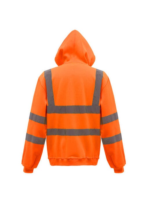Yoko HVK07 Hi Vis Zipped Hoodie - Hi Vis Orange