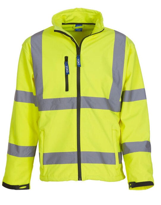 Yoko HVK09 Hi-Vis Softshell Jacket - Hi-Vis Yellow