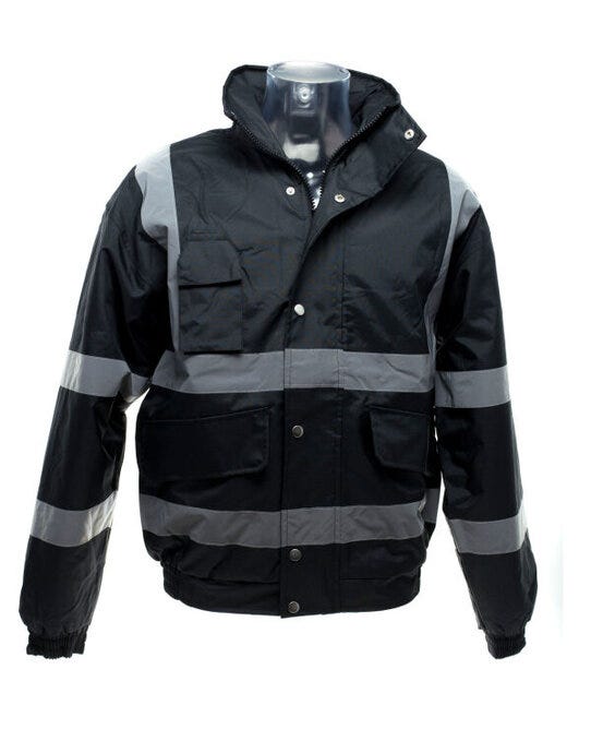 Yoko HVP211 Hi-Vis Bomber Jacket - Black