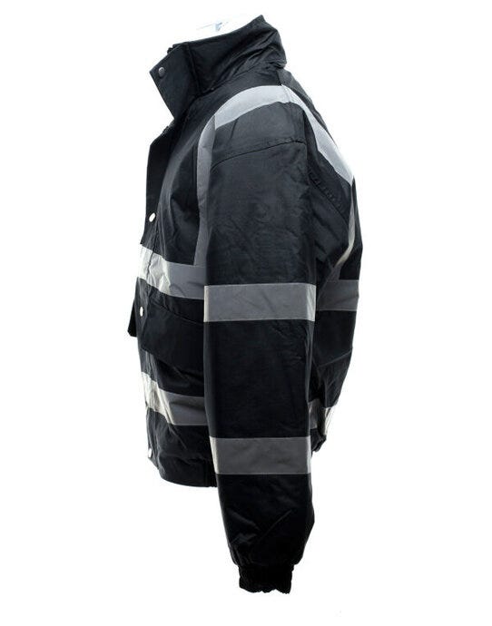 Yoko HVP211 Hi-Vis Bomber Jacket - Black