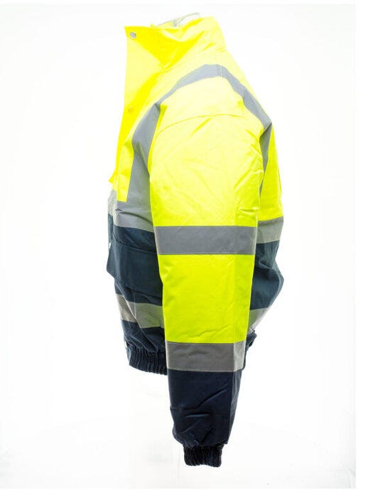 Yoko HVP218 Hi Vis 2 Tone Bomber Jacket - Hi-Vis Yellow/Navy