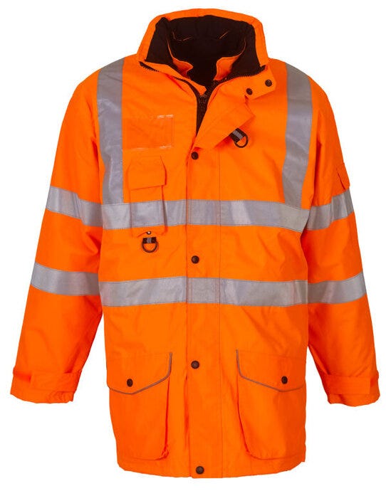 Yoko HVP711 Hi Vis Multi-Function 7-In-1 Jacket - Hi Vis Orange