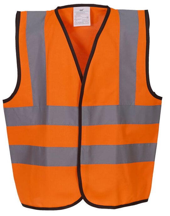 Yoko HVW100CH Childrens Hi-Vis Waistcoat - Hi Vis Orange