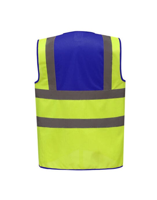 Yoko HVW100TT Two Tone Class 1 Waistcoat - Royal/Hi-Vis Yellow