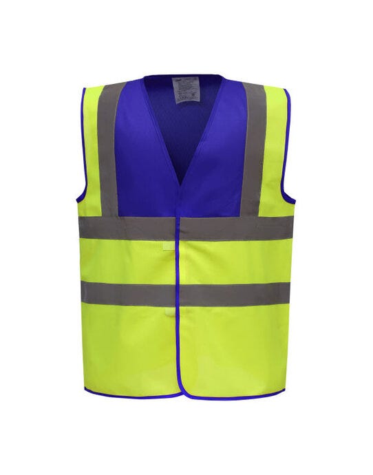 Yoko HVW100TT Two Tone Class 1 Waistcoat - Royal/Hi-Vis Yellow