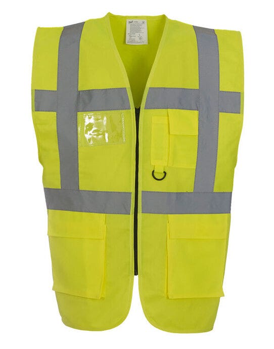 Yoko HVW801 Hi Vis Executive Vest - Hi-Vis Yellow