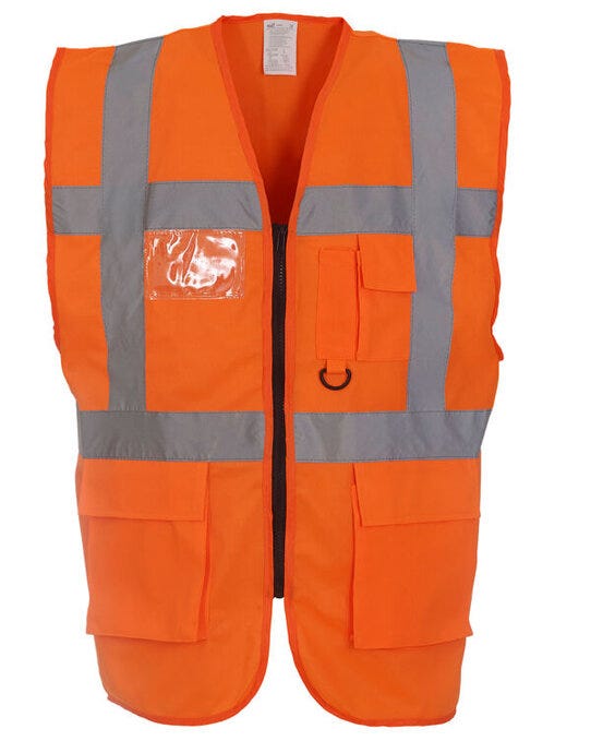 Yoko HVW801 Hi Vis Executive Vest - Hi Vis Orange