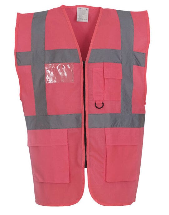 Yoko HVW801 Hi Vis Executive Vest - Pink