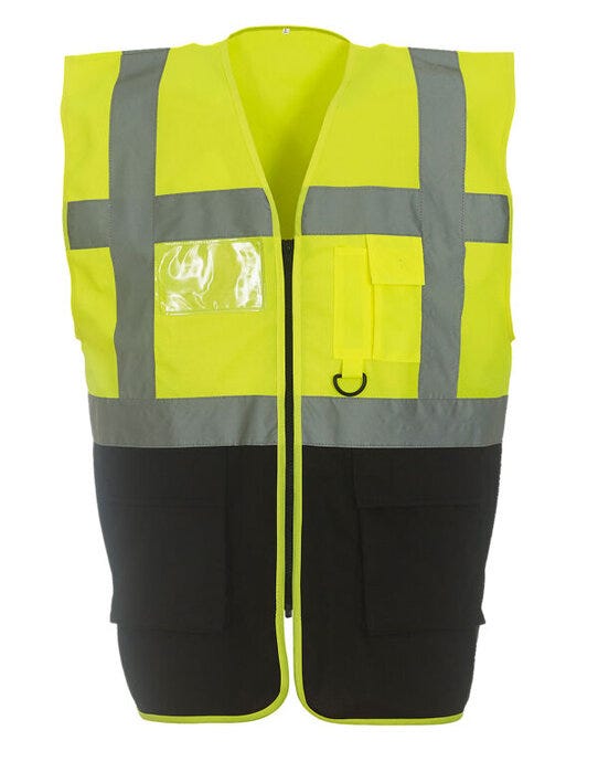 Yoko HVW801 Hi Vis Executive Vest - Hi Vis Yellow/Black