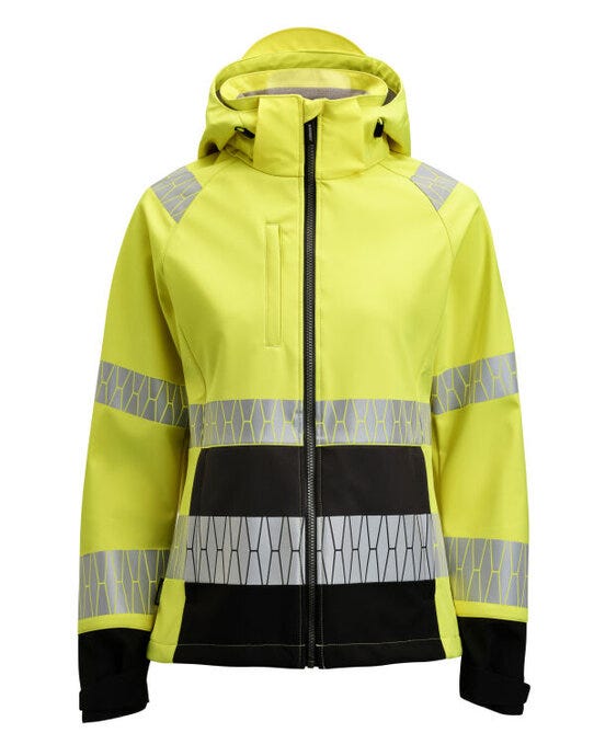 Jobman JM1377 Women's Softshell Jacket Hi-Vis - Yellow/Black