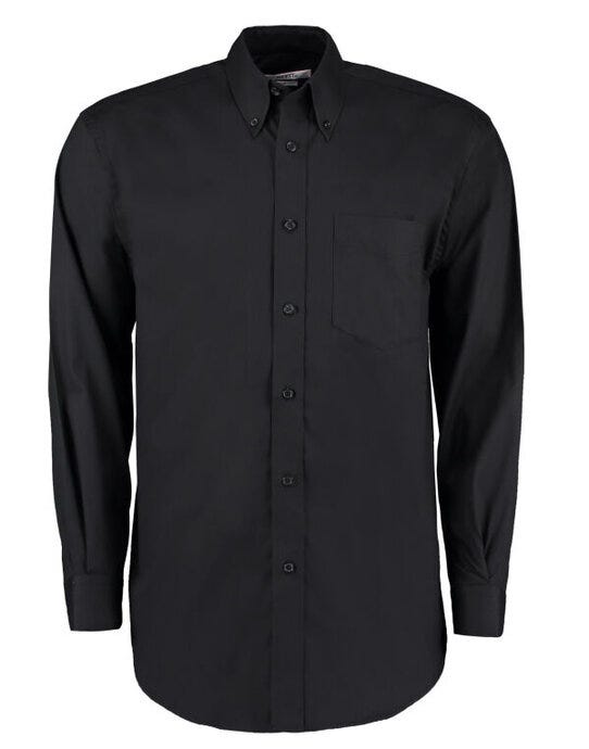 Kustom Kit KK105 Mens LS Classic Oxford Shirt - Black