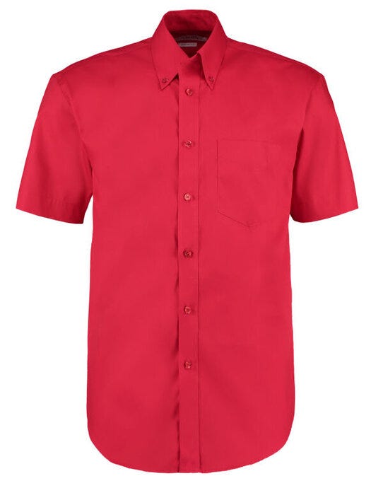 Kustom Kit KK109 Mens SS Classic Oxford Shirt - Red