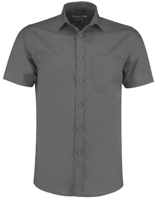 Kustom Kit KK141 Mens SS Tailored Poplin Shirt - Graphite