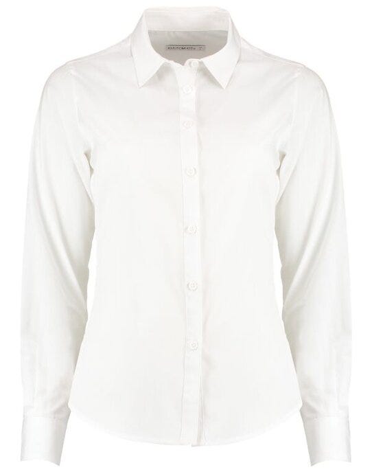 Kustom Kit KK242 Lady LS Tailored Poplin Shirt - White