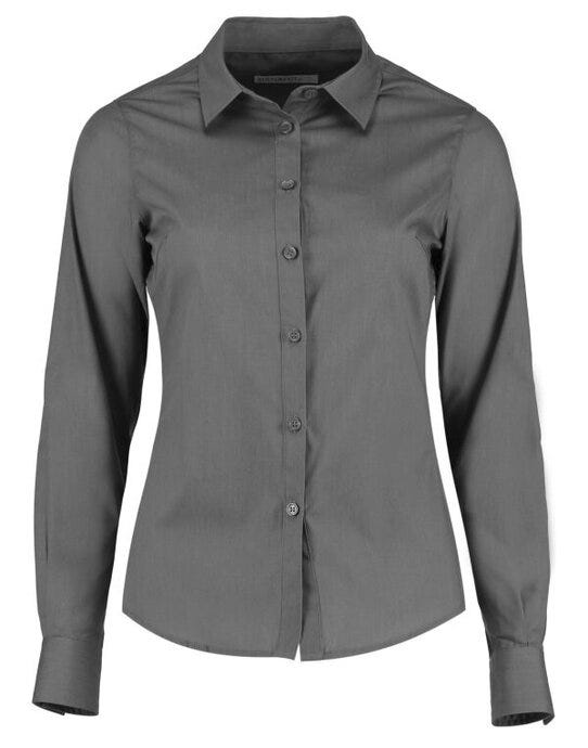 Kustom Kit KK242 Lady LS Tailored Poplin Shirt - Graphite