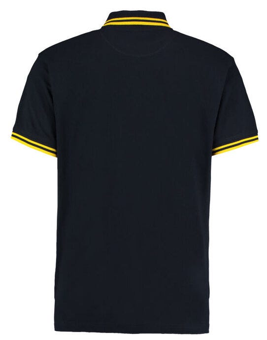 Kustom Kit KK409 Mens Tipped Collar Polo - Navy/Yellow