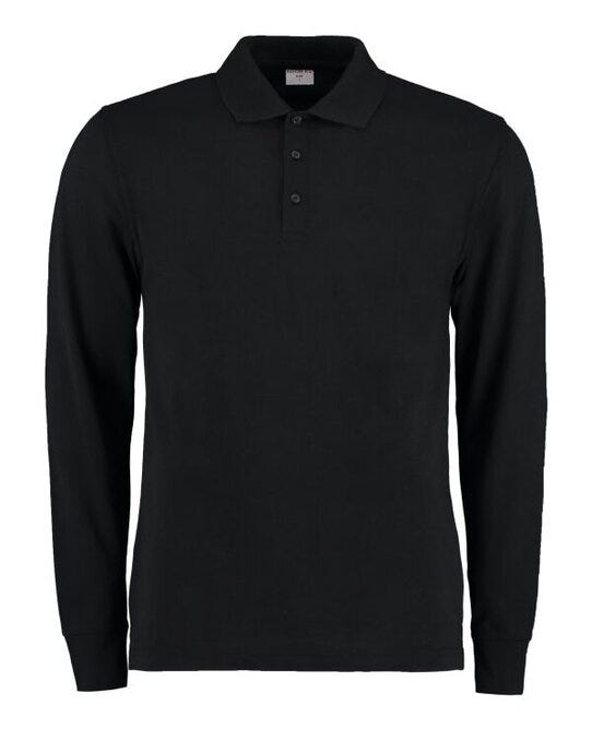 Kustom Kit KK430 Mens Pique L/S Polo Shirt - Black