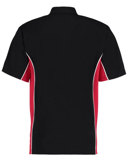 Kustom Kit KK475 Mens Classic Track Polo - Black/Red/White