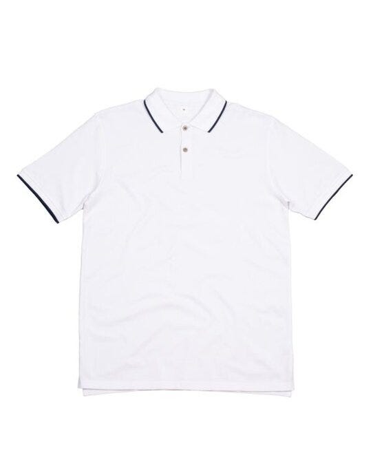Mantis M191 The Mens Tipped Polo - White/Navy