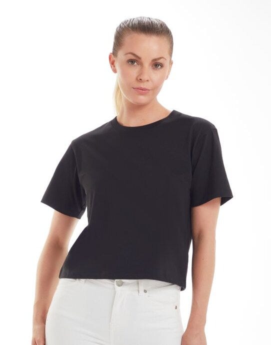 Mantis M198 Womens Organic Cropped T - Black